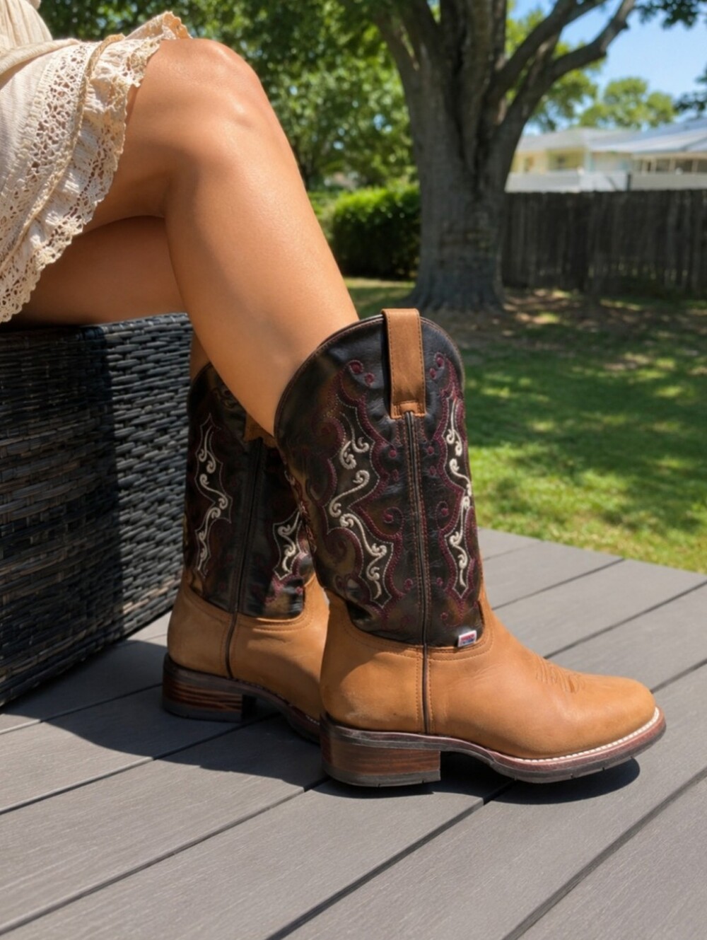 Rockin Leather Women's Crazy Horse Round Toe Boot With 8 Second Outsole